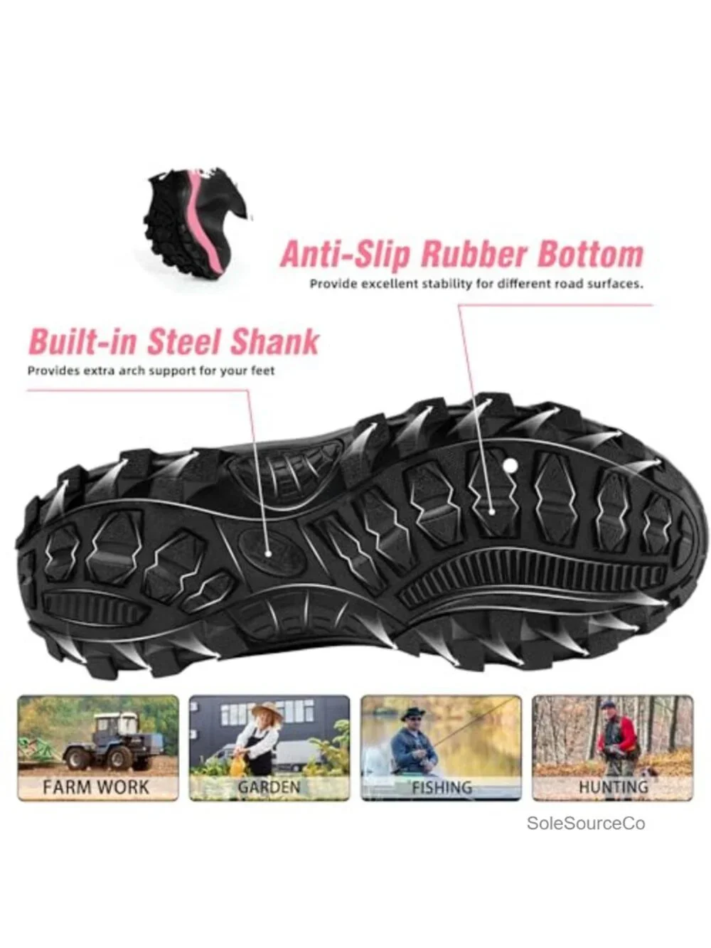 Waterproof Insulated Neoprene Rubber Rain Boots Steel Shank Anti-slip Mid-Calf